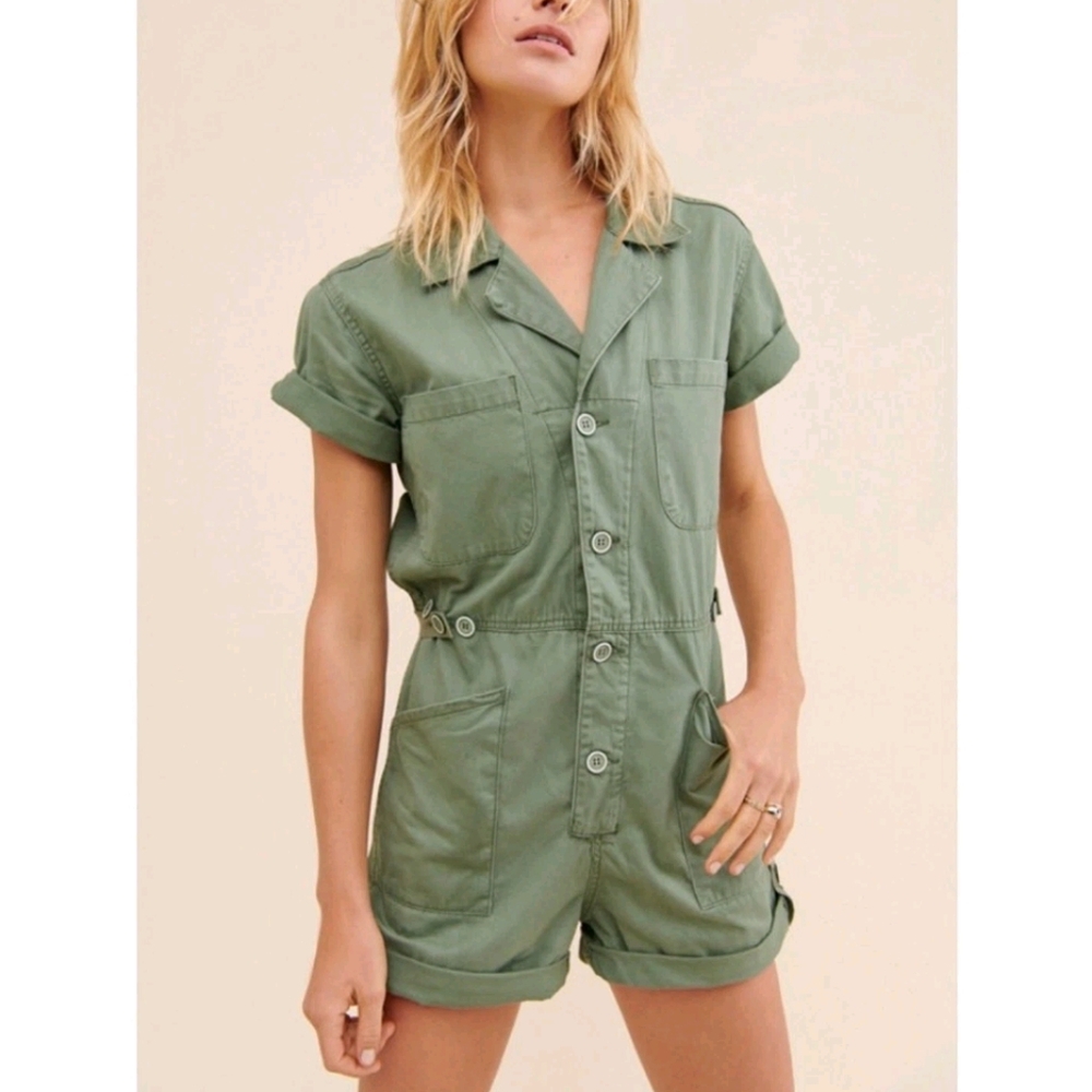 Pistola Olive Button-Up Romper